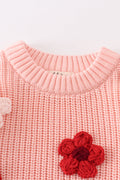 Pink floral hand-embroidery jumper sweater - 3