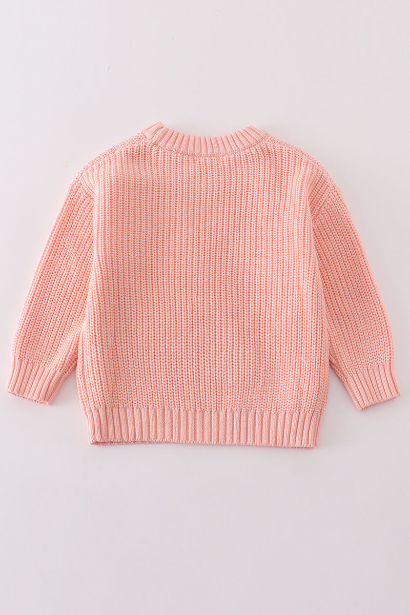 Pink floral hand-embroidery jumper sweater - 5