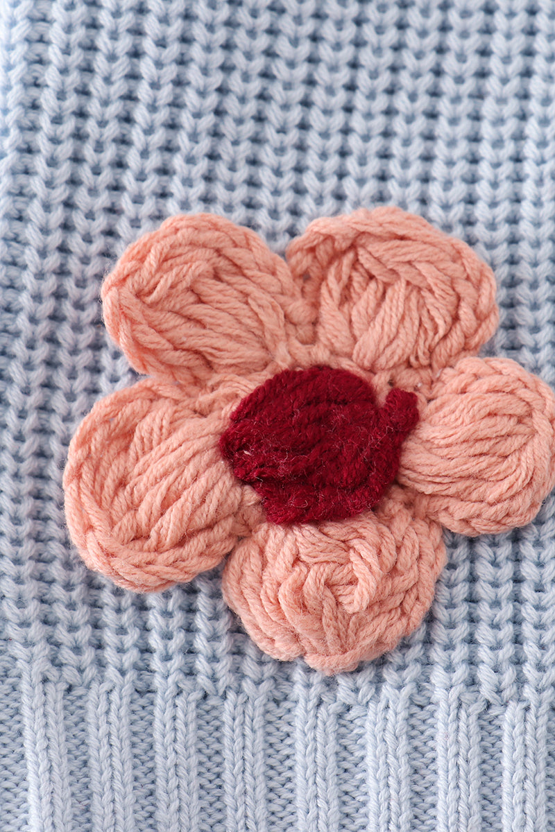 Blue floral hand-embroidery jumper sweater - 3