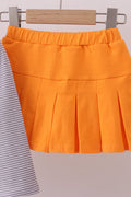 Premium Orange Tennessee stripe football embroidery skorts set - 3