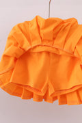 Premium Orange Tennessee stripe football embroidery skorts set - 5