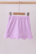 Purple scallop hem bow skort - 4