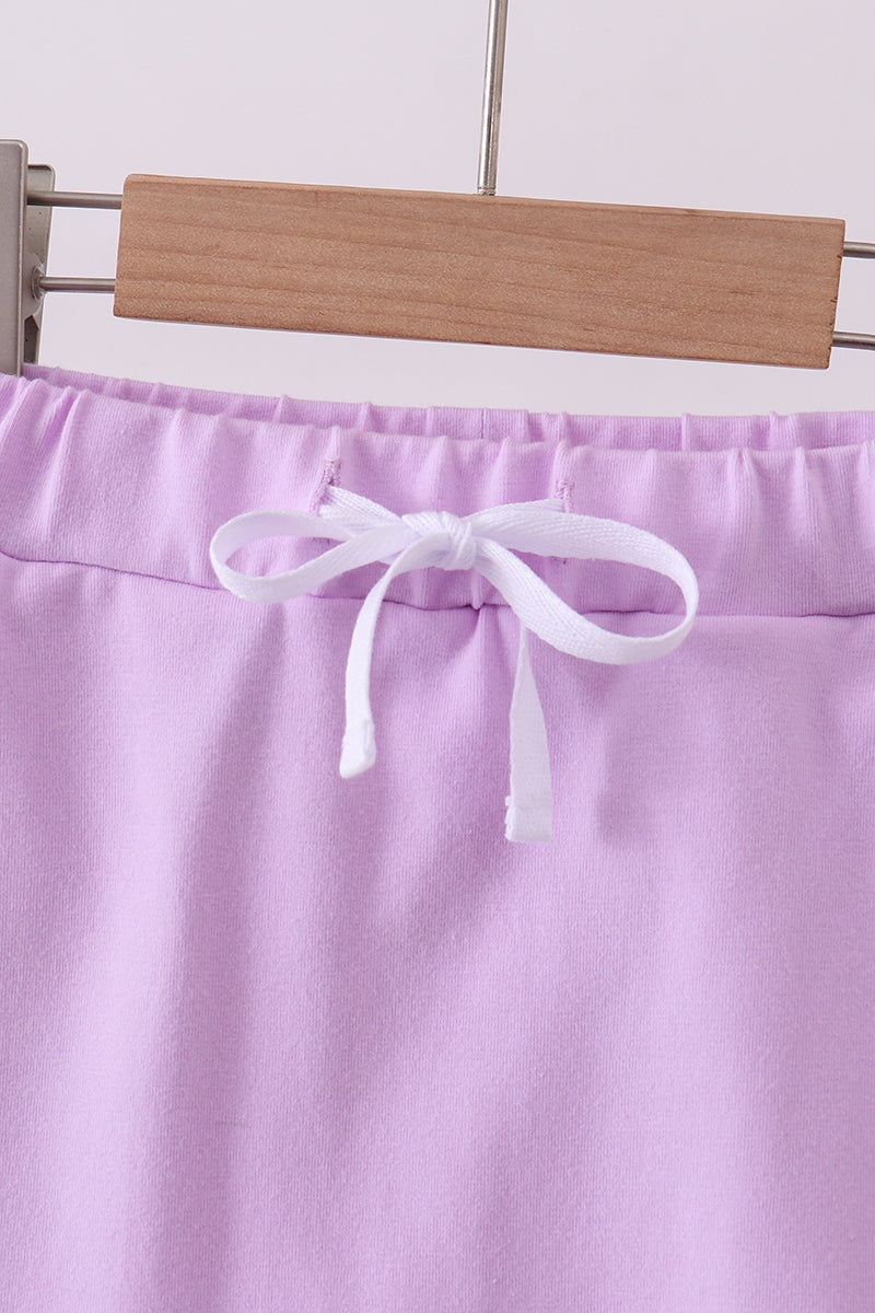 Purple scallop hem bow skort - 5