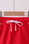 Red scallop hem bow skort - 2