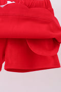 Red scallop hem bow skort - 5