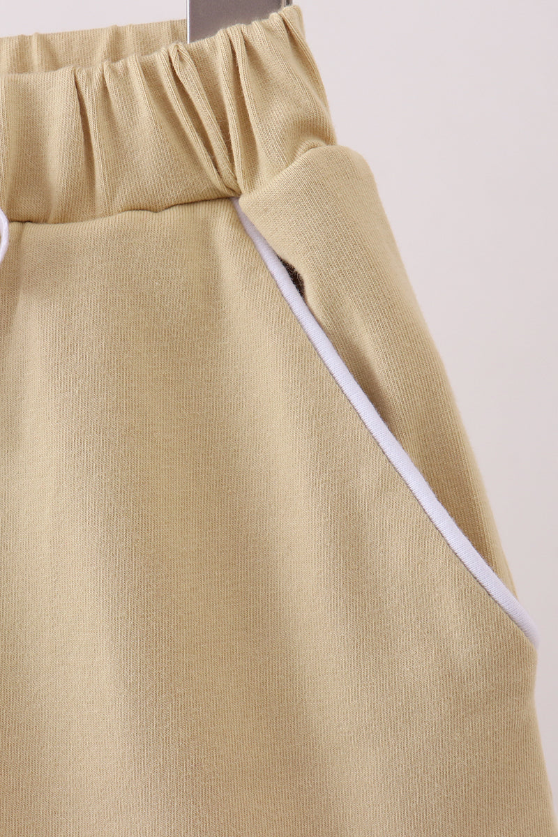 Khaki scallop hem bow skort - 3