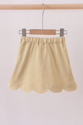 Khaki scallop hem bow skort - 5
