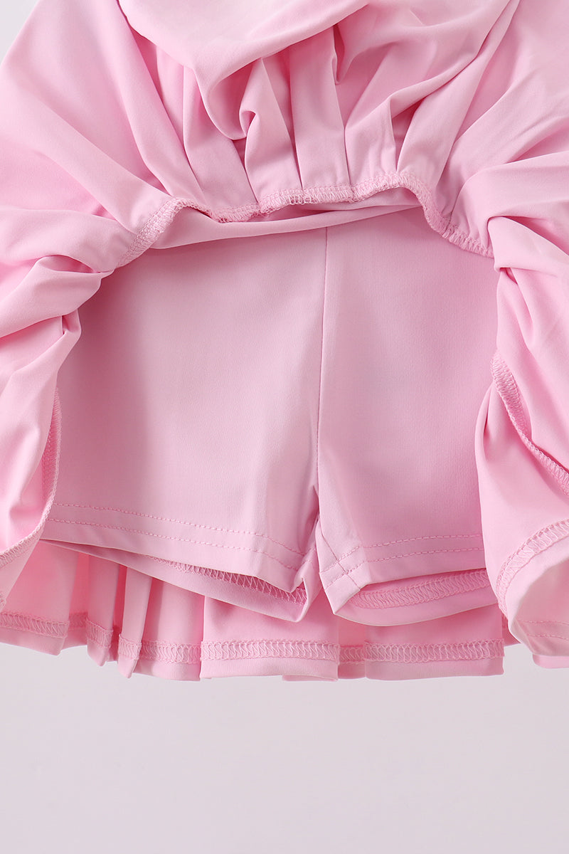 Pink pleated skort - 4