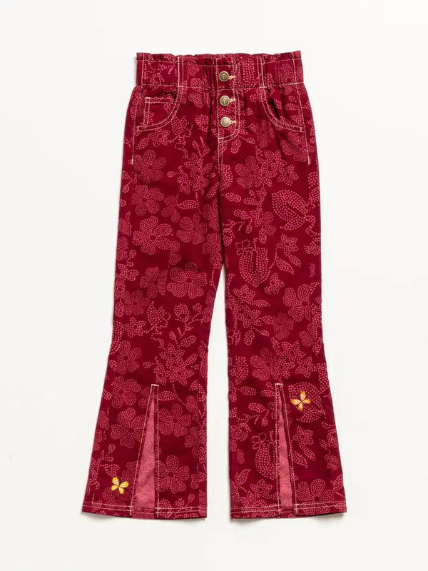 Corduroy Flower Child Flares pants with Vanilla Cream Ribbed Top