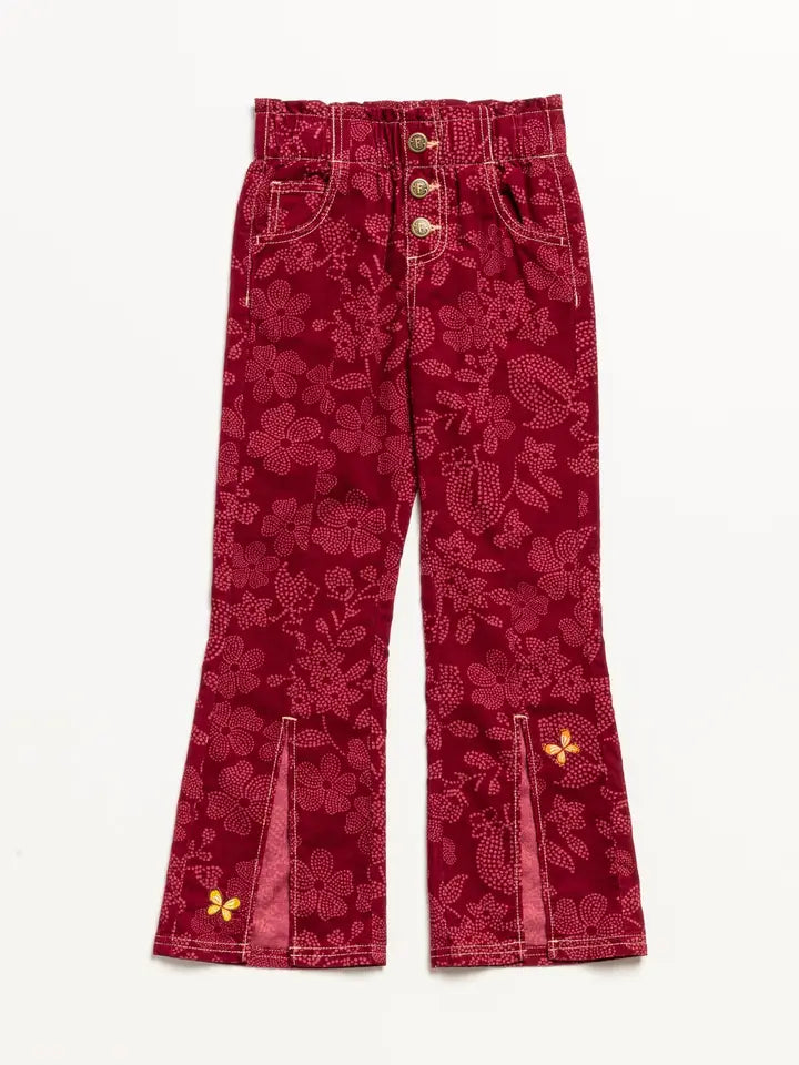 Corduroy Flower Child Flares pants with Vanilla Cream Ribbed Top