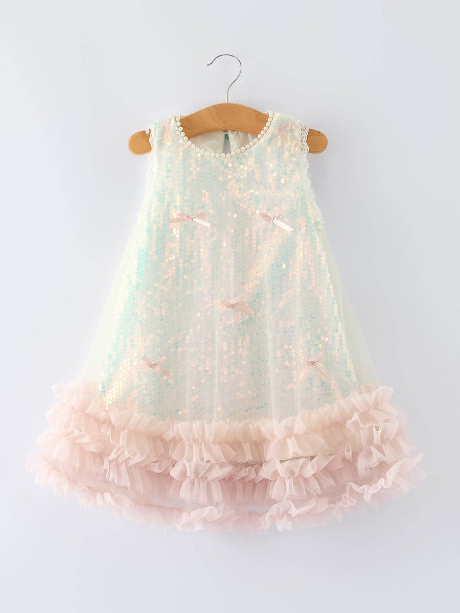 Blush Sparkle Tulle Party Dress | Girls Party Dress