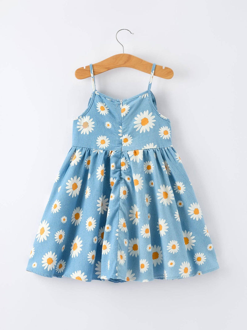 Spring Daisy Blue Denim Dress - 2