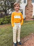 Thanksgiving Turkey Smocked Boys Pant Set - 1