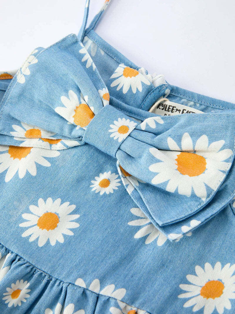 Spring Daisy Blue Denim Dress - 3