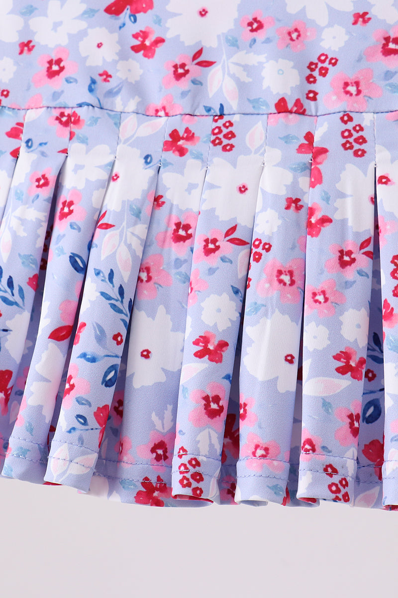 Blue floral print skorts - 3
