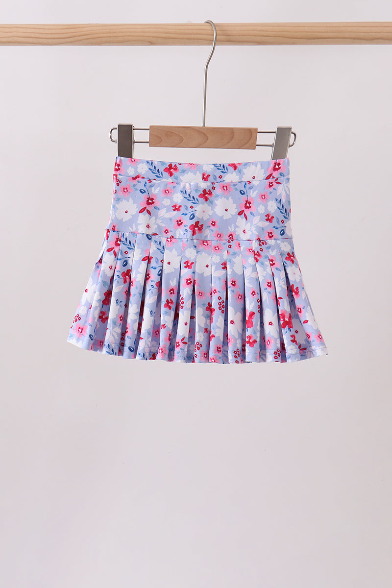 Blue floral print skorts - 5