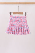 Pink flag star print skorts - 1