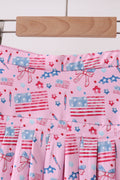 Pink flag star print skorts - 2