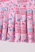 Pink flag star print skorts - 3