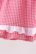 Red watermelon ruffle gingham bloomer set - 3