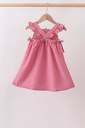 Red watermelon ruffle gingham dress - 3