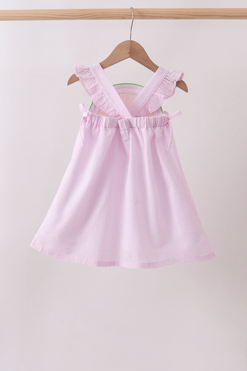 Pink lemon ruffle gingham dress - 4