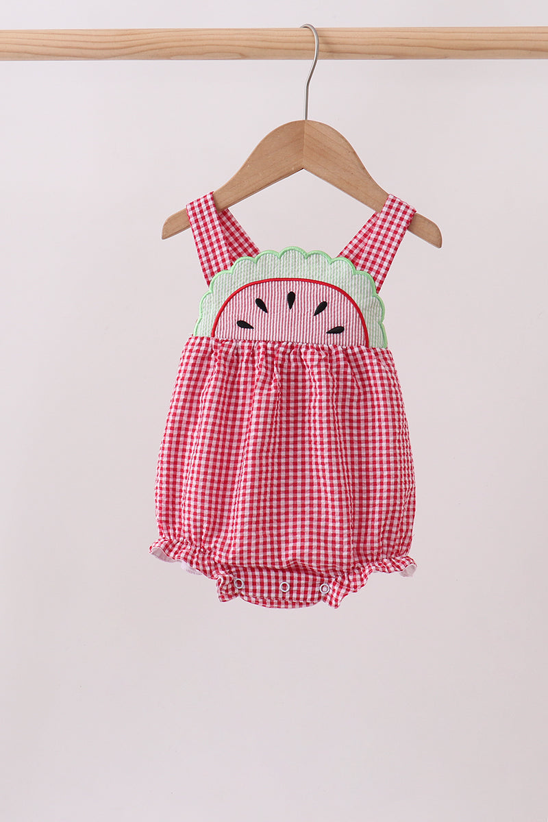 Red watermelon ruffle bubble - 1