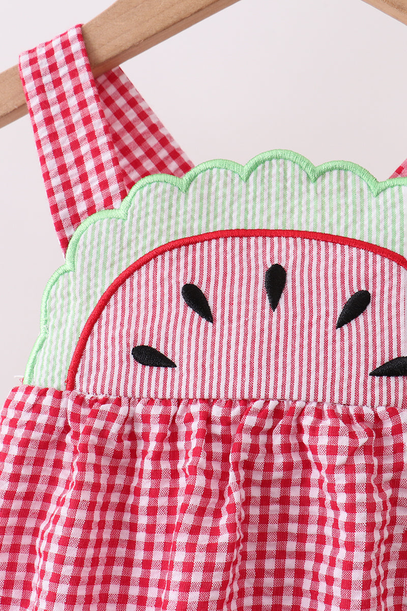 Red watermelon ruffle bubble - 2