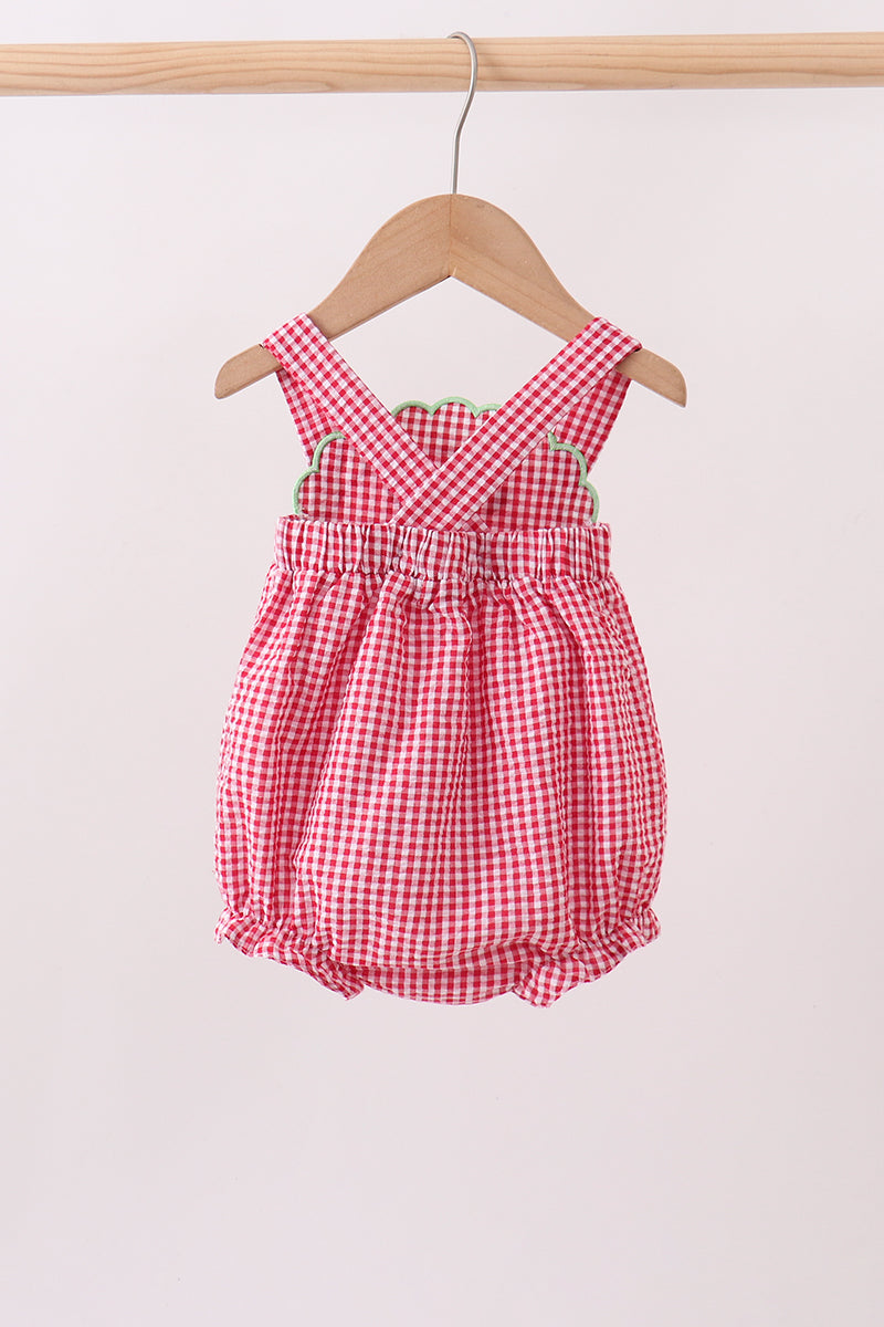 Red watermelon ruffle bubble - 5
