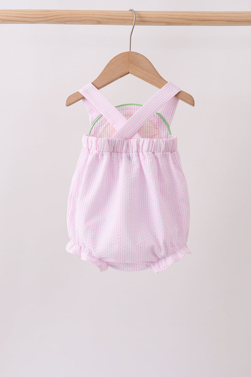 Pink lemon ruffle gingham bubble - 5