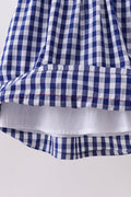 Black flag fireworks embroidery gingham dress - 2