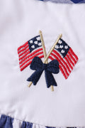 Black flag fireworks embroidery gingham dress - 5