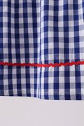 Black flag fireworks embroidery gingham dress - 6