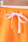 Orange scallop hem bow skort - 2
