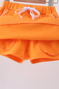 Orange scallop hem bow skort - 4