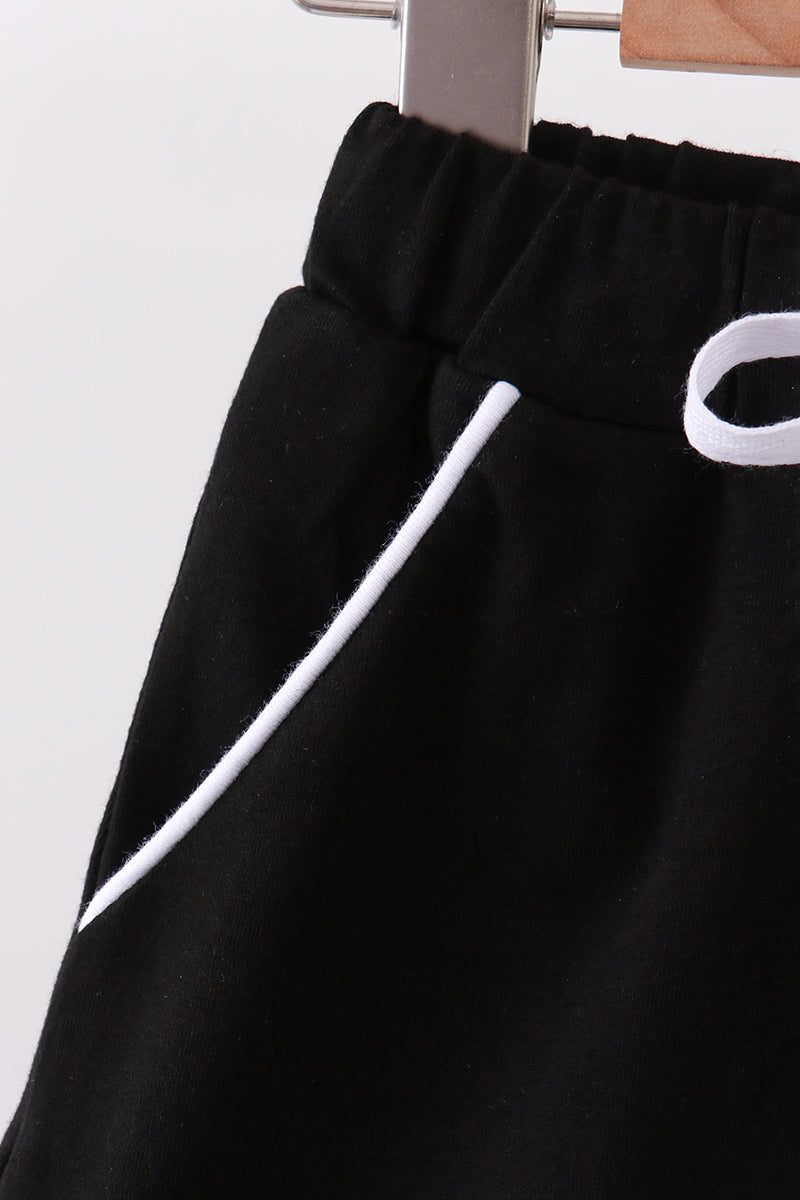 Black scallop hem bow skort - 3