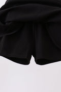 Black scallop hem bow skort - 5