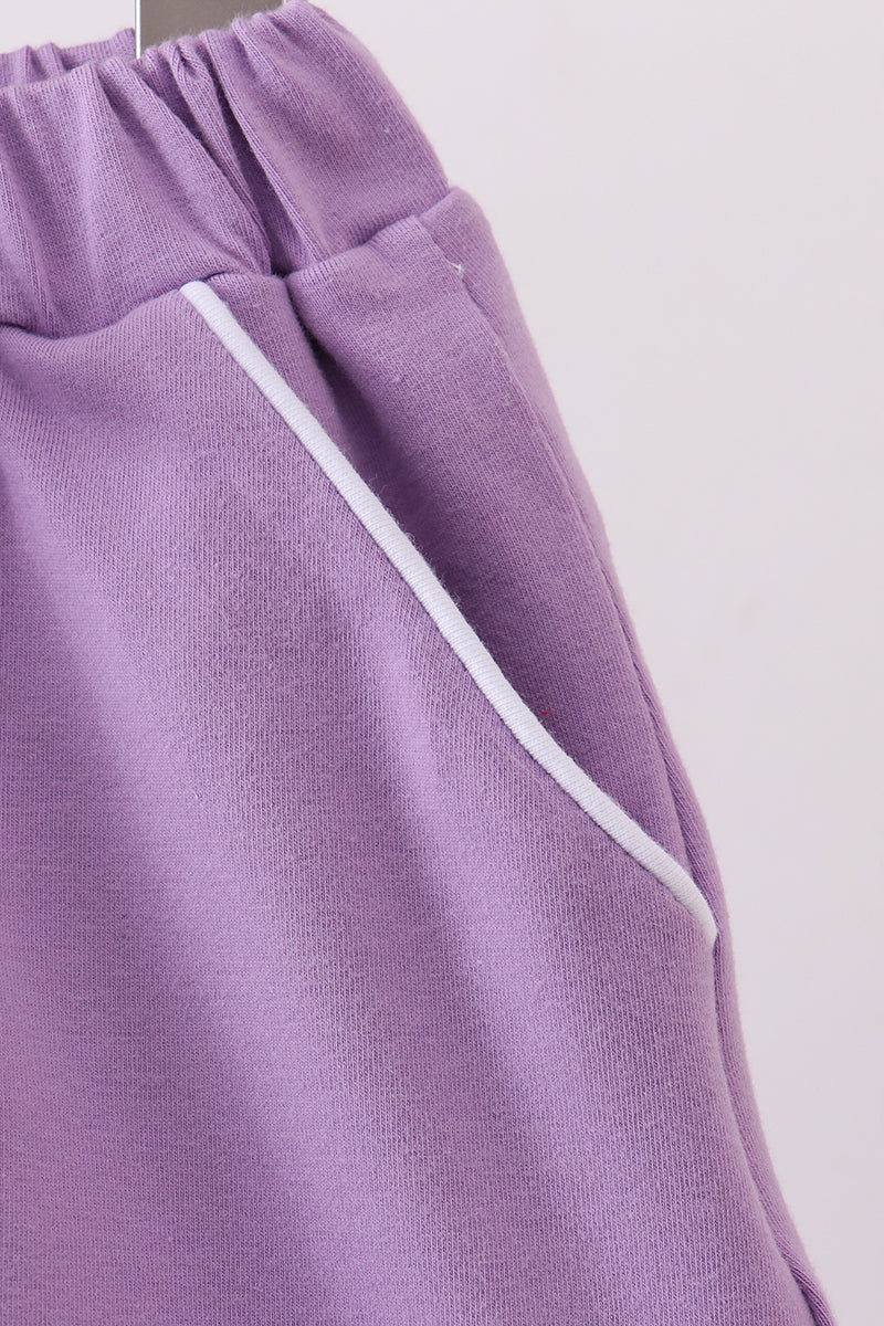 Dark purple scallop hem bow skort - 3