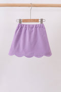 Dark purple scallop hem bow skort - 5