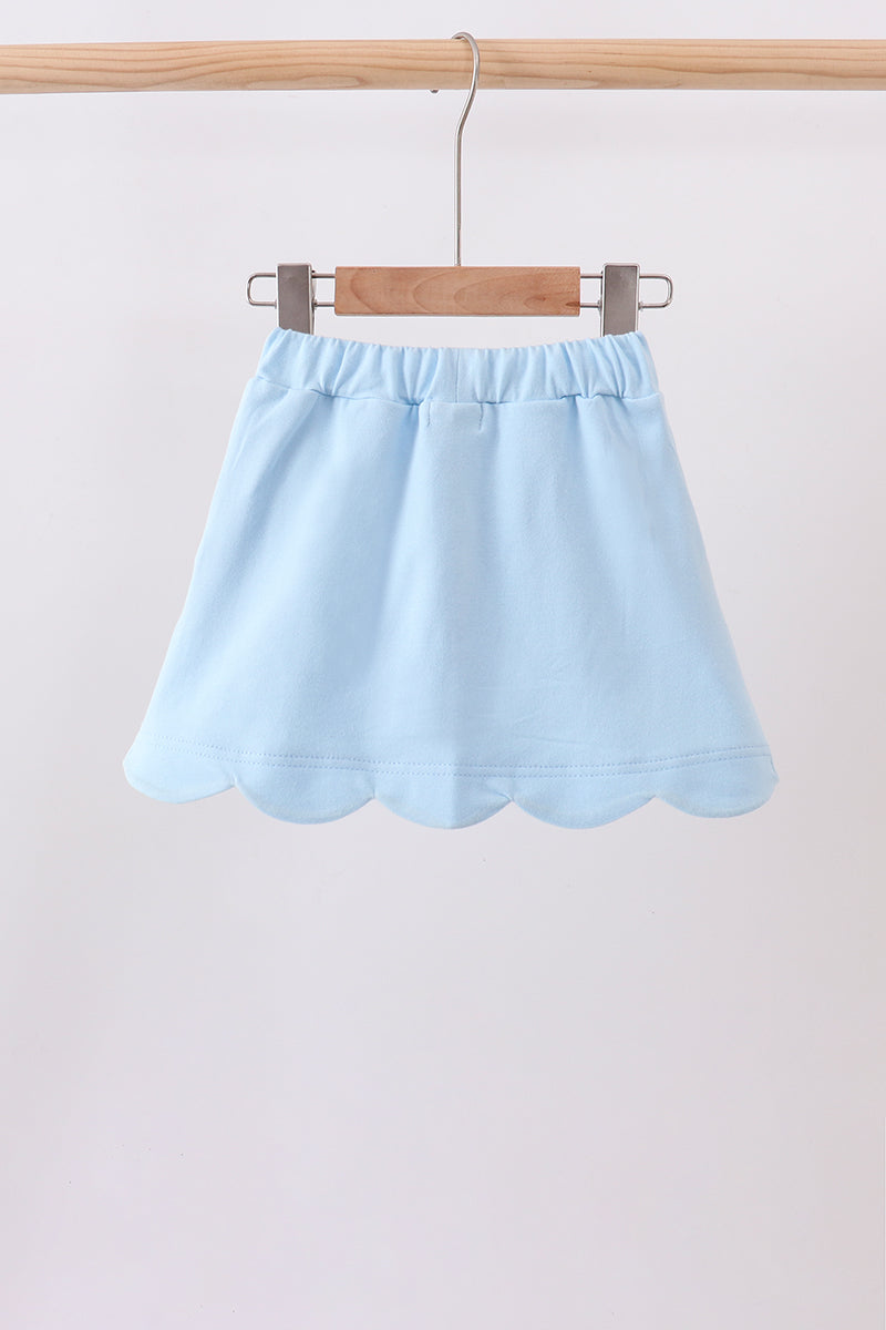 Mint scallop hem bow skort - 5