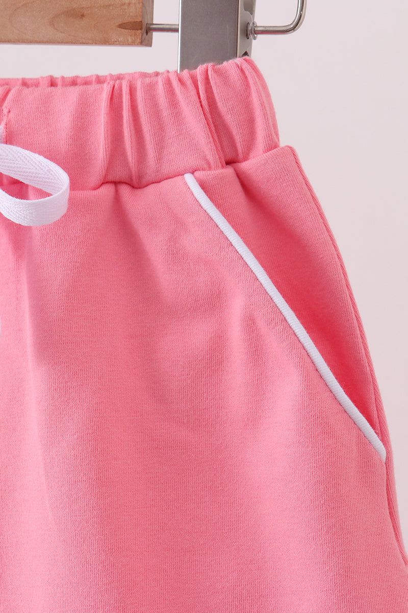 Deep pink scallop hem bow skort - 3