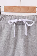 Grey scallop hem bow skort - 2