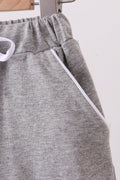Grey scallop hem bow skort - 3