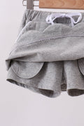 Grey scallop hem bow skort - 4