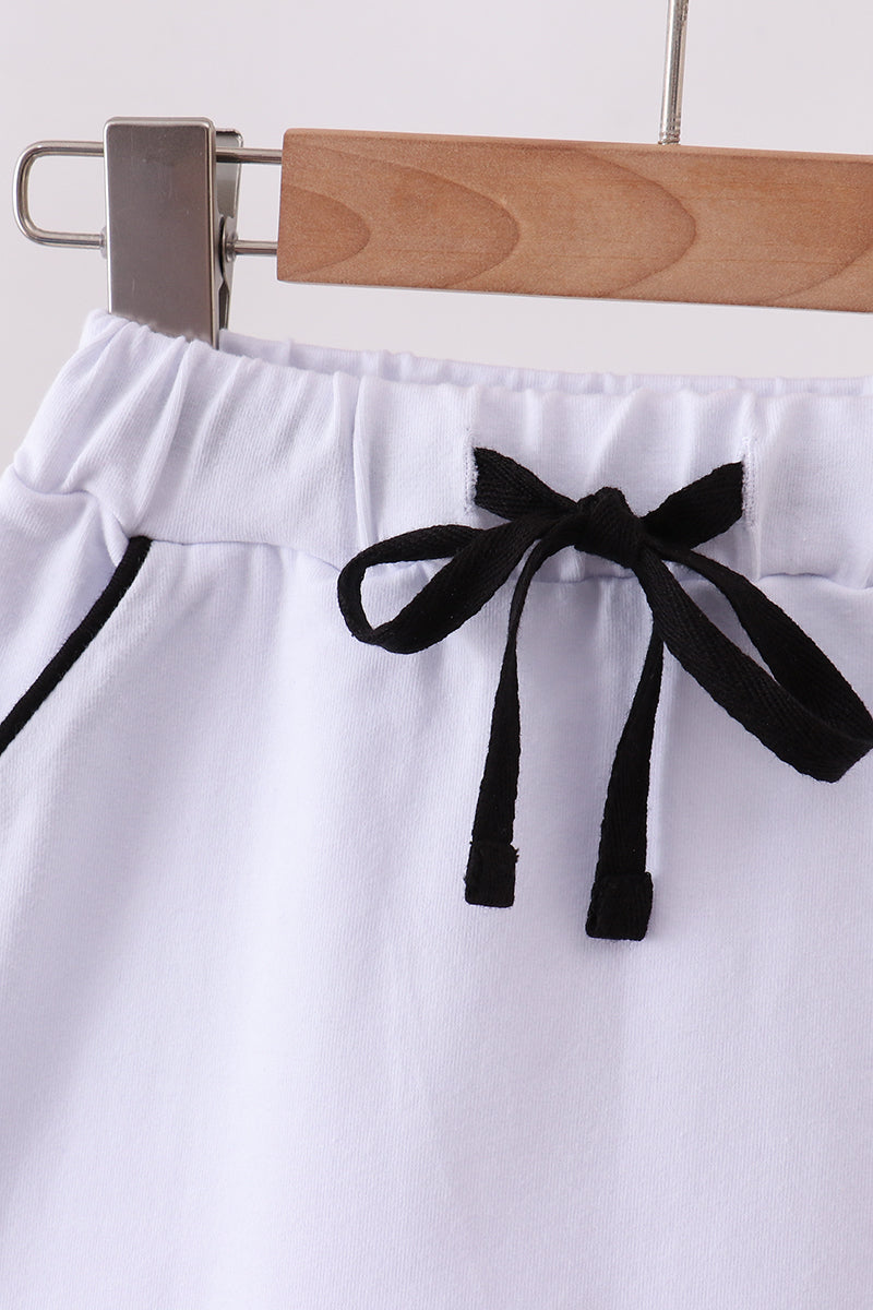 Snow white scallop hem bow skort - 2
