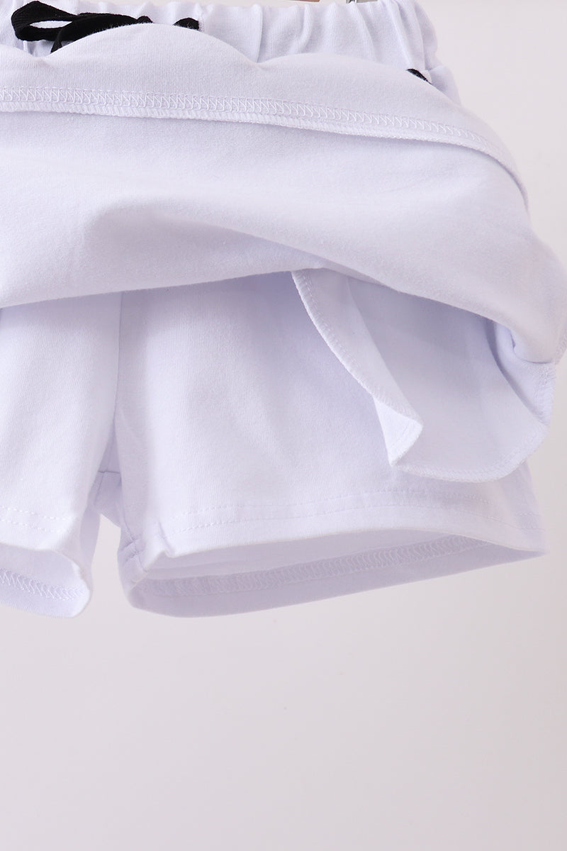 Snow white scallop hem bow skort - 4