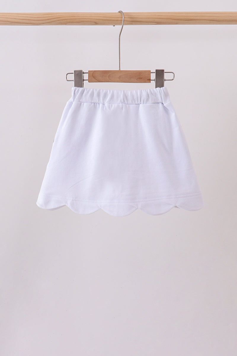 Snow white scallop hem bow skort - 5