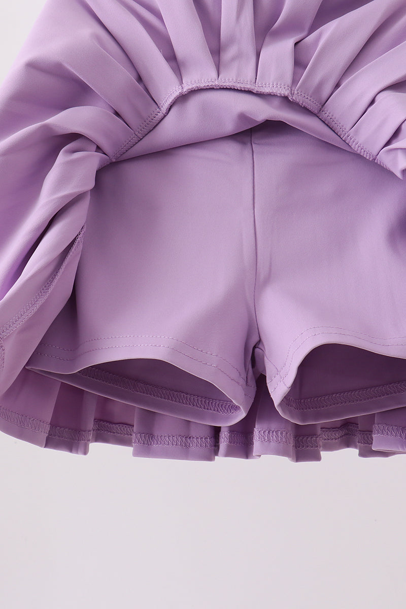 Purple pleated skort - 4