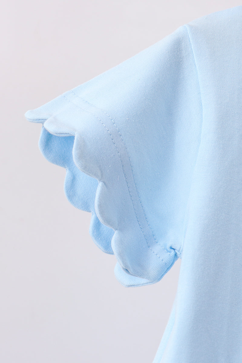 Blue Scalloped Shorts Set - 3