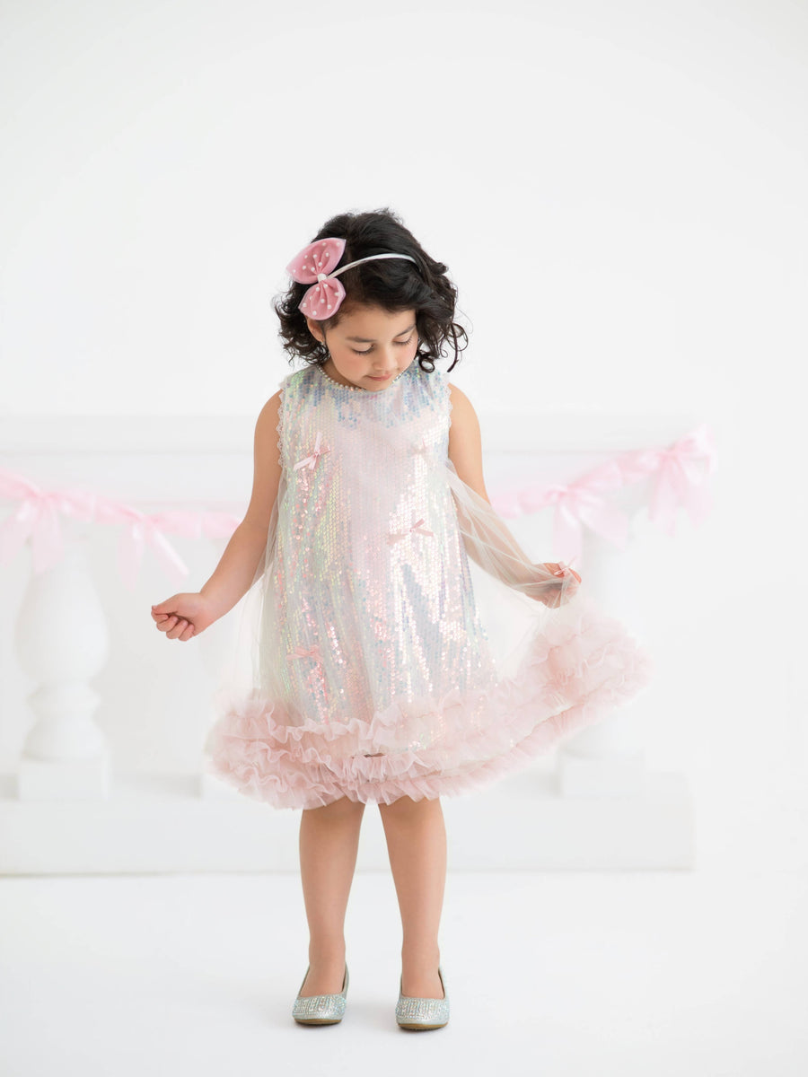 Blush Sparkle Tulle Party Dress | Girls Party Dress